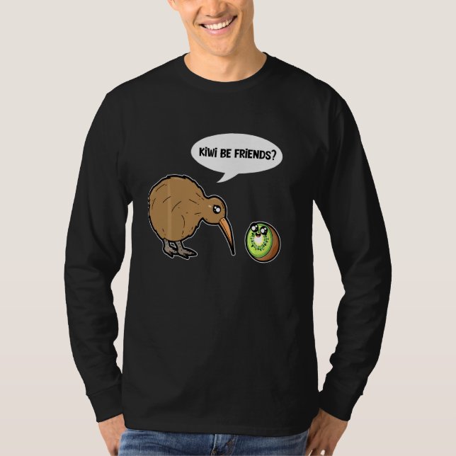 Kiwi är vänner Cute Kiwi Bird och Kiwi Fruit T Shirt (Framsida)