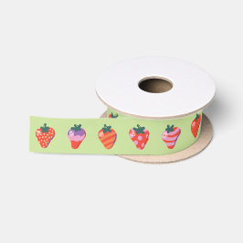 Kiwi Art Strawberry 1,5" Satin Ribbon
