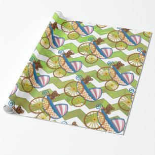 Kiwi Bash Grönt Chevron Baby Saker Presentpapper