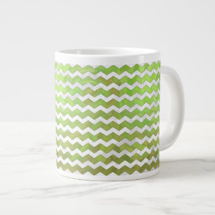 Kiwi Bash Grönt Chevron Mönster Jumbo Mugg