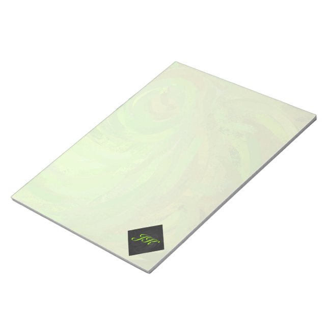 Kiwi Bash Grönt och Black Monogram Anteckningsblock (Vinklad)