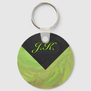 Kiwi Bash Grönt och Black Monogram Nyckelring