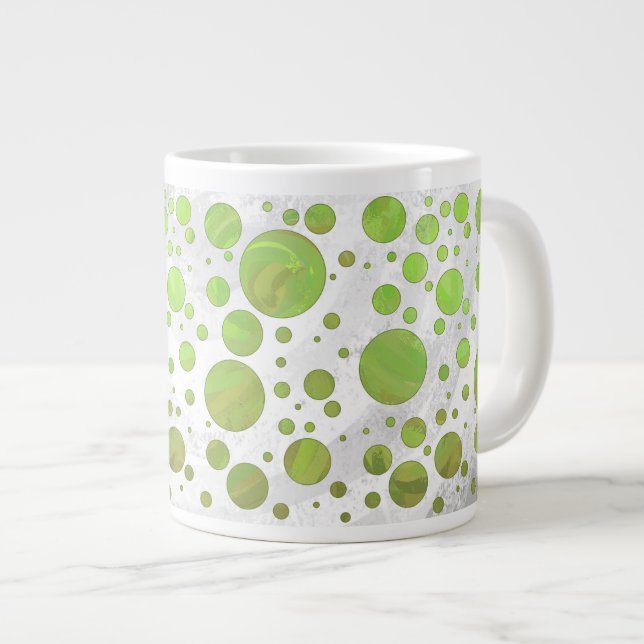 Kiwi Bash Grönt Polka Dot Jumbo Mugg (Framsida höger)