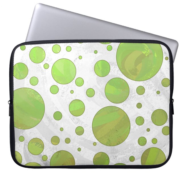 Kiwi Bash Grönt Polka Dot Laptop Sleeve (Framsidan)