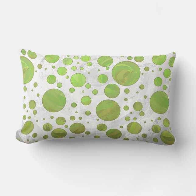 Kiwi Bash Grönt Polka Dot Lumbarkudde (Framsida)