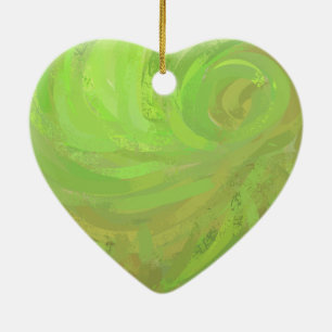 Kiwi Bash Grönt Swirl Julgransprydnad Keramik