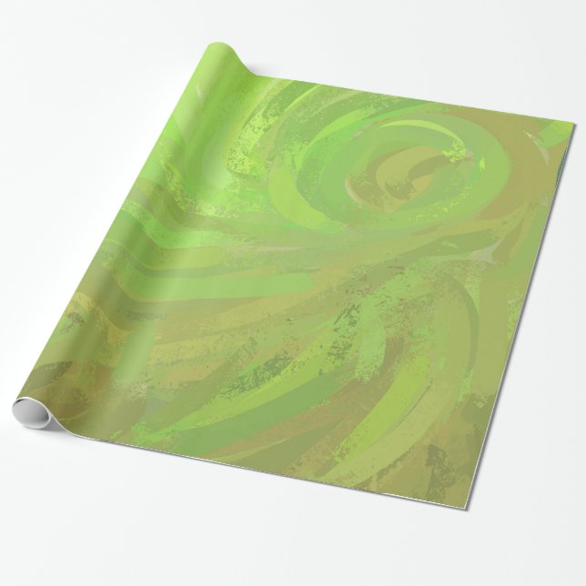 Kiwi Bash Grönt Swirl Presentpapper (Utrullad)