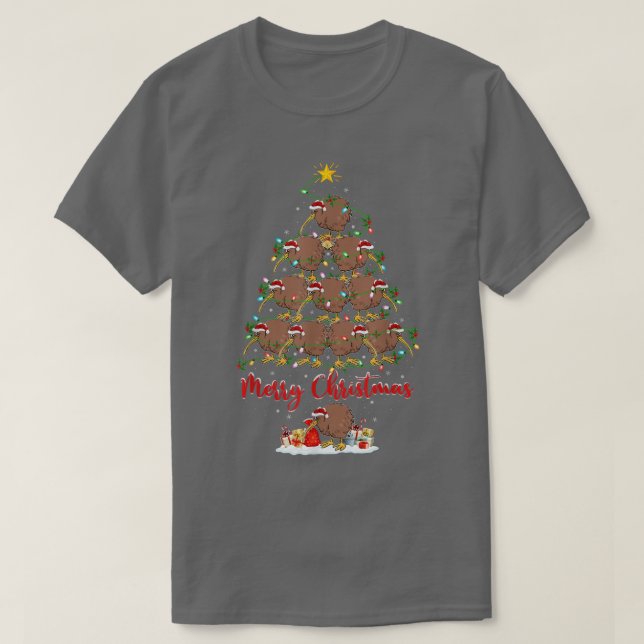 Kiwi Bird Älskare Julafton Matching Santa Kiwi jul T Shirt (Design framsida)