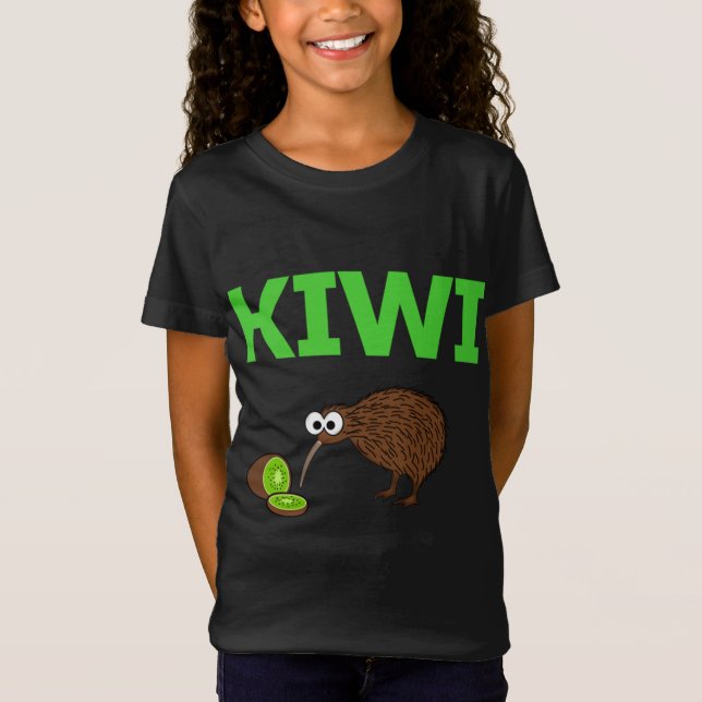 Kiwi Bird and Fruny Cute New Zealand Birdwat T Shirt (Framsida)