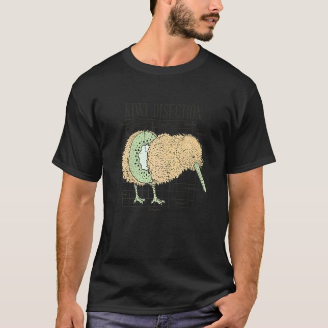 Kiwi Bird Animal Anatomy Graphic Kiwifrukt T Shirt (Framsida)