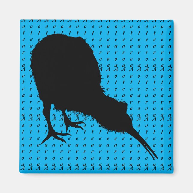 Kiwi Bird & Aotearoa (skriftlig) Nya Zeeland Magnet (Framsidan)