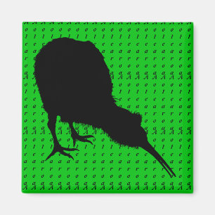 Kiwi Bird & Aotearoa (skriftlig) Nya Zeeland Magnet