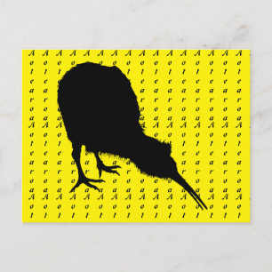 Kiwi Bird & Aotearoa (skriftlig) Nya Zeeland Vykort