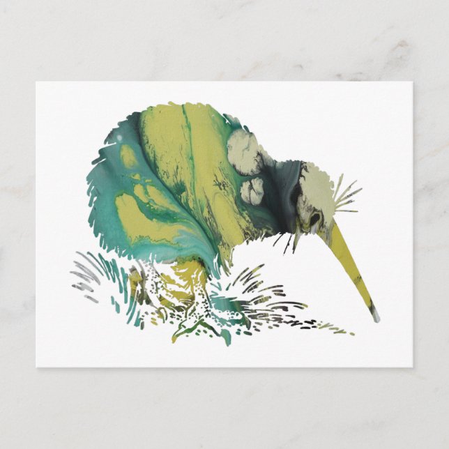 Kiwi Bird Art Vykort (Framsida)