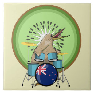 Kiwi Bird Drummer Kakelplatta