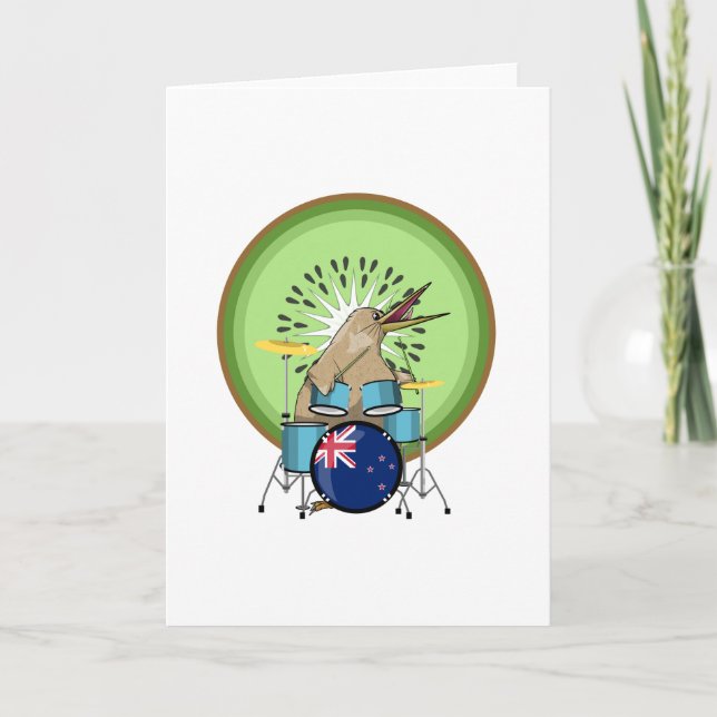 Kiwi Bird Drummer Kort (Framsida)