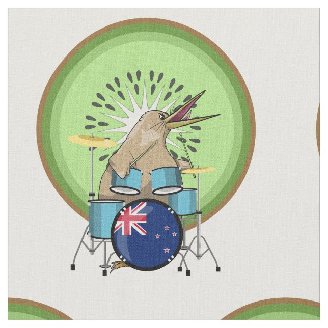 Kiwi Bird Drummer Tyg (Närbild)