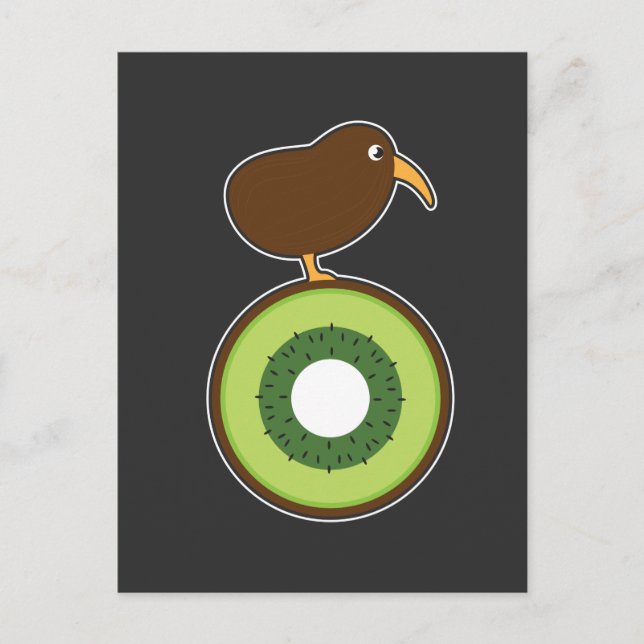 Kiwi Bird Funny Kiwi Fruit Gift Vykort (Framsida)