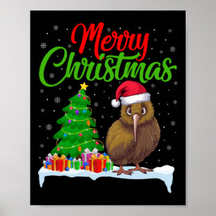Kiwi Bird Julgran Ljus Funny Julafton Kiwi Bi Poster