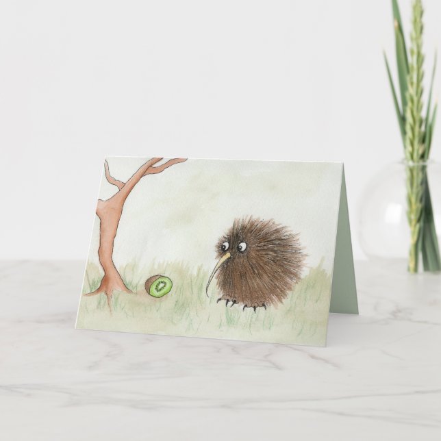 Kiwi Bird & Kiwi Fruit Kort (Framsida)