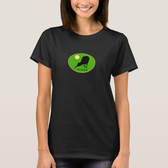 Kiwi Bird & Moon, Nya Zeeland, Babe Fashion /T-shi T Shirt (Framsida)