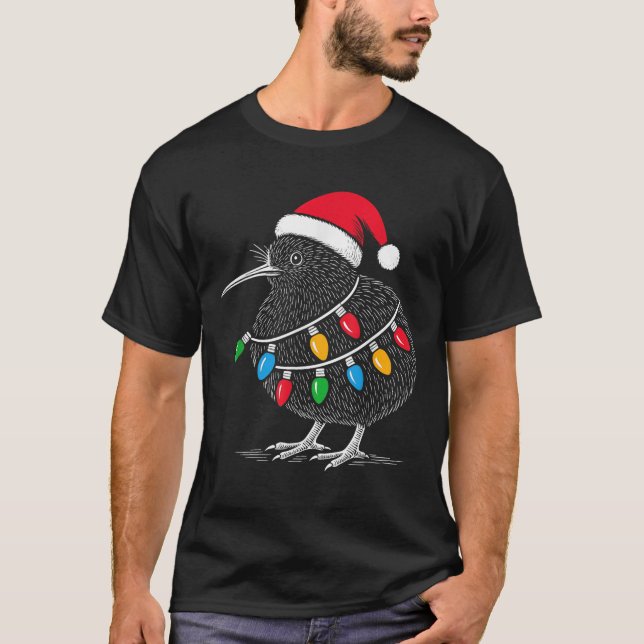 Kiwi Bird New Zealand Holiday Christmas  T Shirt (Framsida)