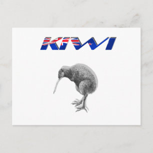 Kiwi Bird New Zealand logotyp gifts Vykort