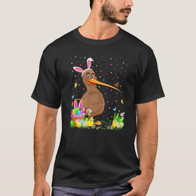 Kiwi Bird Påskägg Hunt Bunny Kiwi Bird Påsk S T Shirt (Framsida)