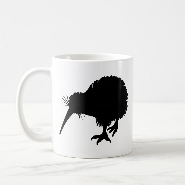 Kiwi Bird Silhouette Kaffemugg (Vänster)