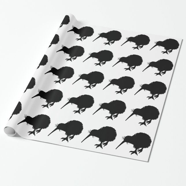 Kiwi Bird Silhouette Presentpapper (Utrullad)