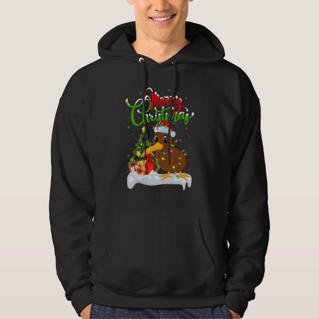 Kiwi Bird   Xmas Decorations Santa Kiwi Bird Chris Hoodie (Framsida)