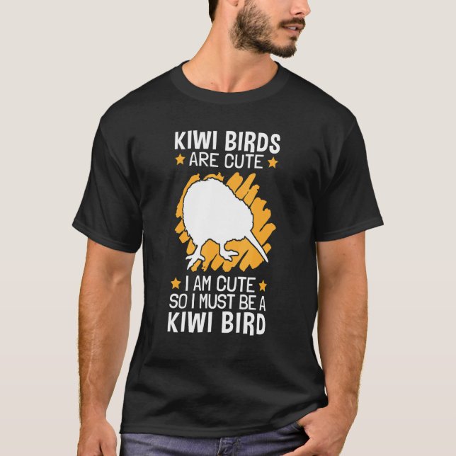 Kiwi Birds is Cute New Zealand Kiwi T Shirt (Framsida)