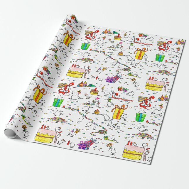 Kiwi Birthday Wrapping Papper av Nicole Janes Presentpapper (Utrullad)