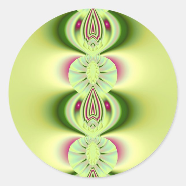 Kiwi Bra Fractal Art Runt Klistermärke (Framsida)