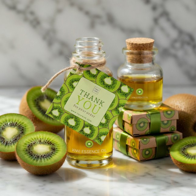 Kiwi Burst Square Tacksida Tack Gåvor Etiketter (Skapare uppladdad)