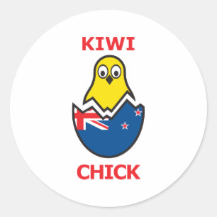Kiwi Chick Runt Klistermärke