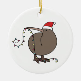 Kiwi Chirstmas Julgransprydnad Keramik