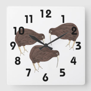 Kiwi Clock Fyrkantig Klocka