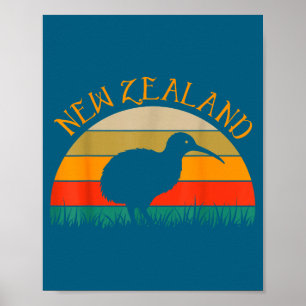 Kiwi fågel nz resa nyzeeländare Nya Zeeland  Poster