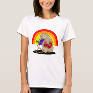 Kiwi-fågel som spelar en akustisk gitarr t shirt