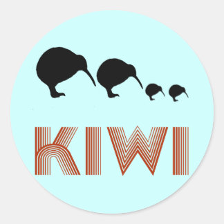 Kiwi Familj Retro Nya Zeeland Klistermärke