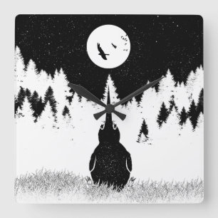 Kiwi Flightless Bird Fyrkantig Klocka