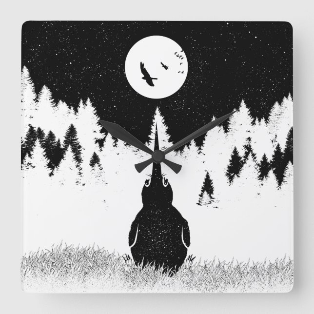 Kiwi Flightless Bird Fyrkantig Klocka (Framsida)