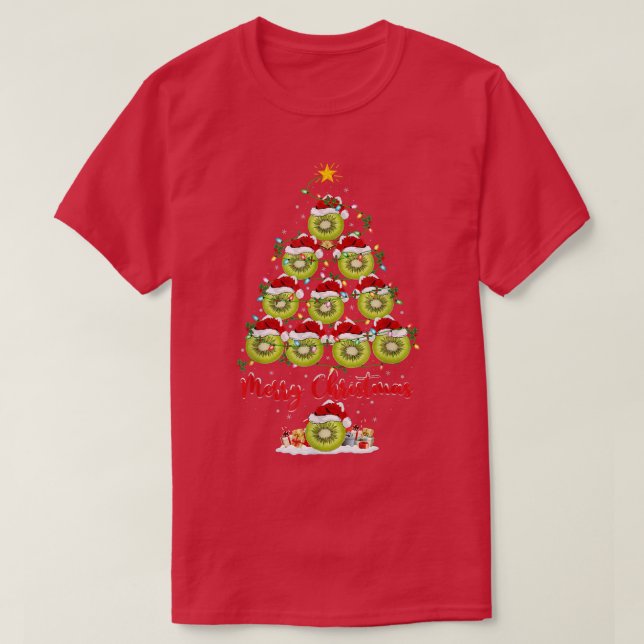 Kiwi Fruit Älskare Matching Santa Kiwi Fruit Chris T Shirt (Design framsida)