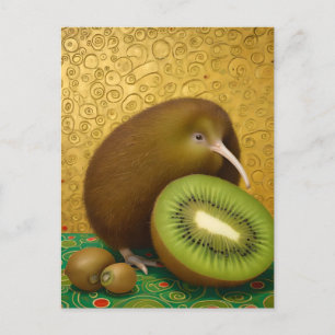 Kiwi Fruit and Bird Vykort