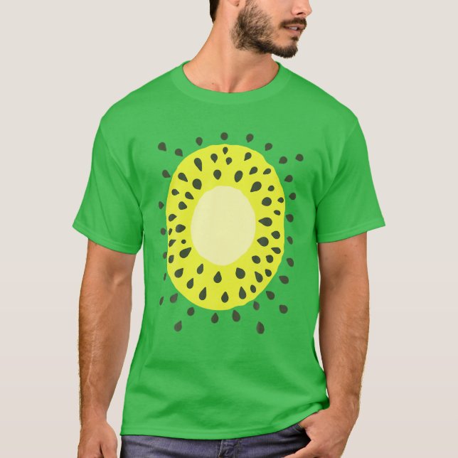 Kiwi Fruit Costume Vegan Halloween Lazy Costume T Shirt (Framsida)