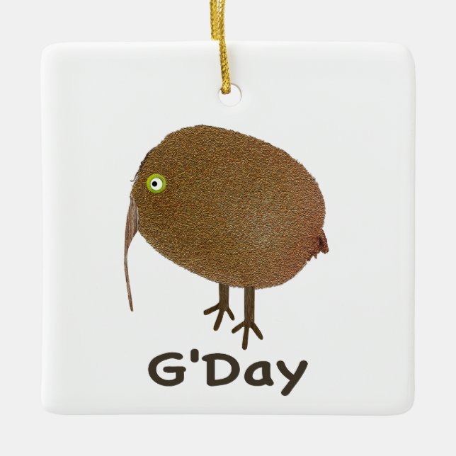 Kiwi Fruit Fågel G'Day Ornament (Framsida)