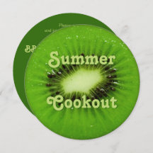 Kiwi Fruit Fresh Slice Sommar Cookout-inbjudan