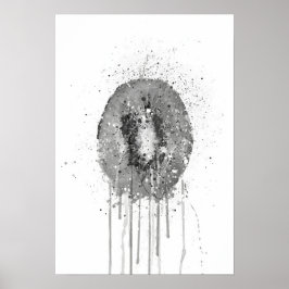 Kiwi Fruit Grey Poster
