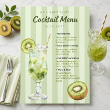 Kiwi Fruit & Gröna Ränder Anpassad Bröllopsdusch